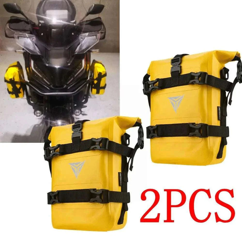 Motorcycle Crash Bar Waterproof Storage Bag for GS, ADV & More-2x no logo yellow