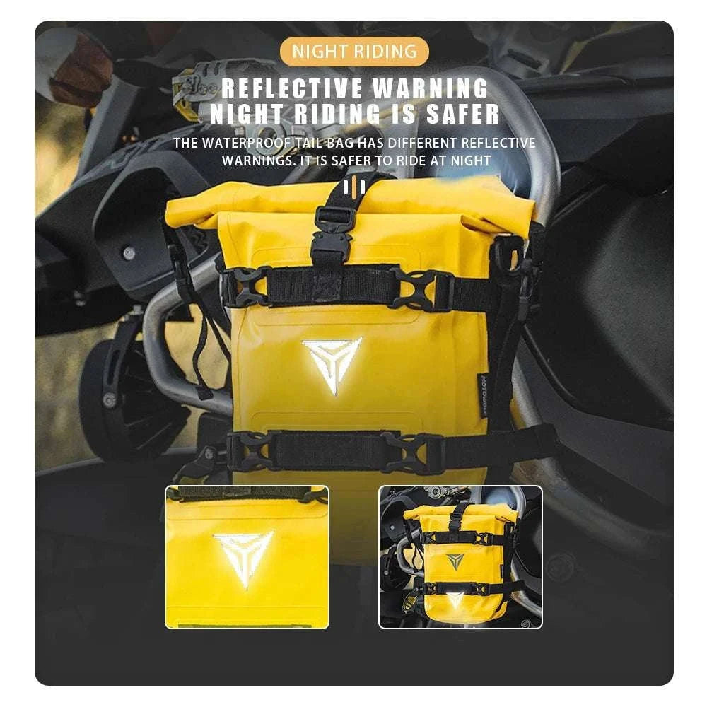 Motorcycle Crash Bar Waterproof Storage Bag for GS, ADV & More-2x no logo yellow