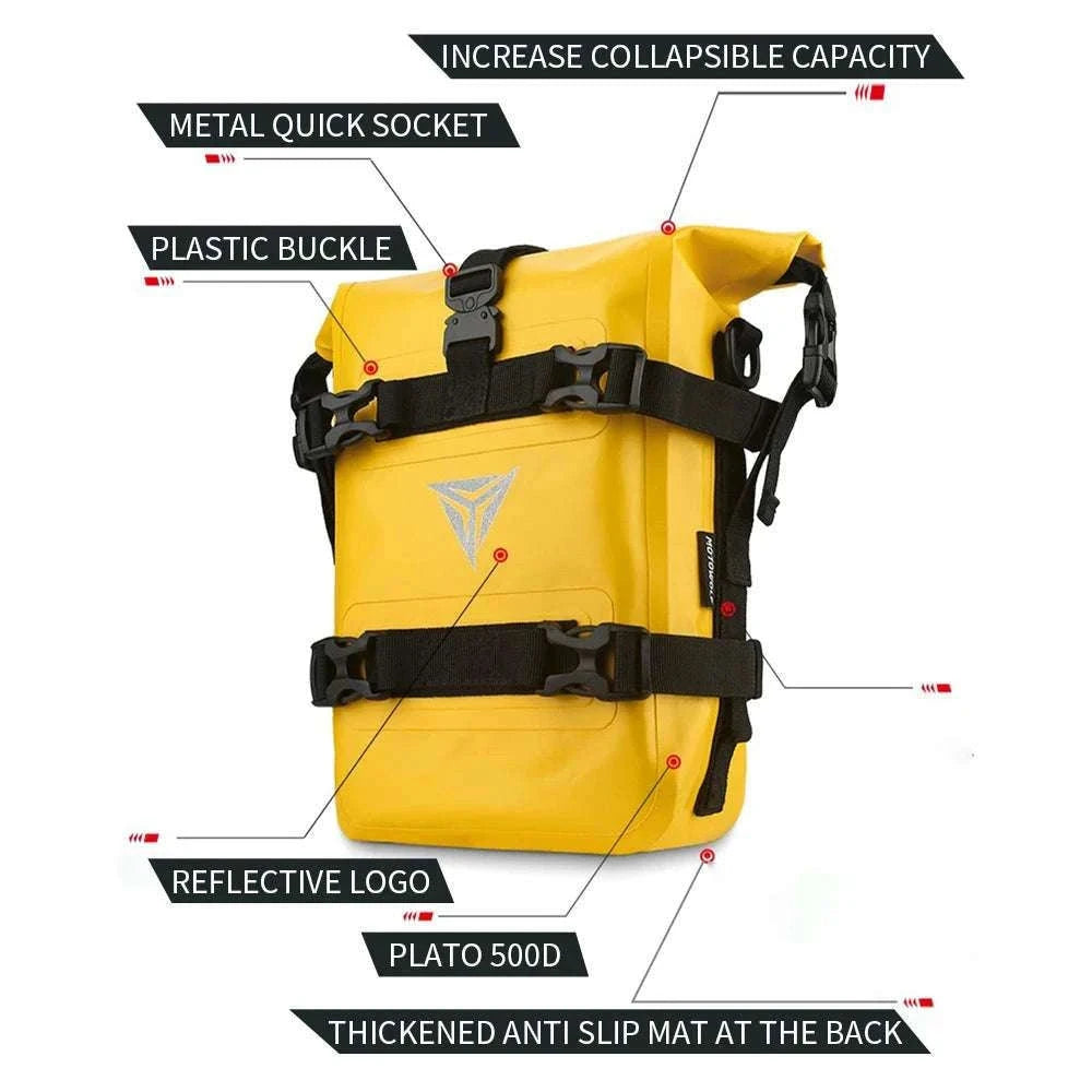 Motorcycle Crash Bar Waterproof Storage Bag for GS, ADV & More-2x no logo yellow