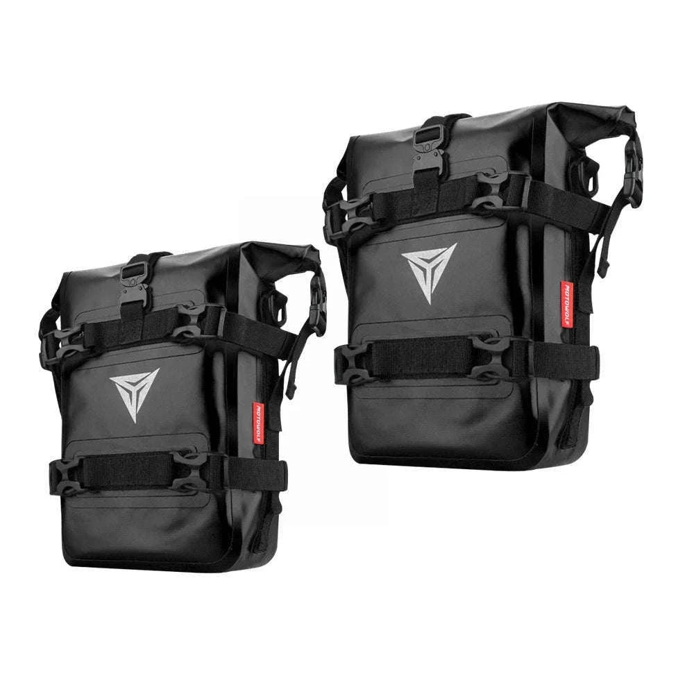 Motorcycle Crash Bar Waterproof Tool Bag 8L for BMW GS & Honda-logo black 2pc