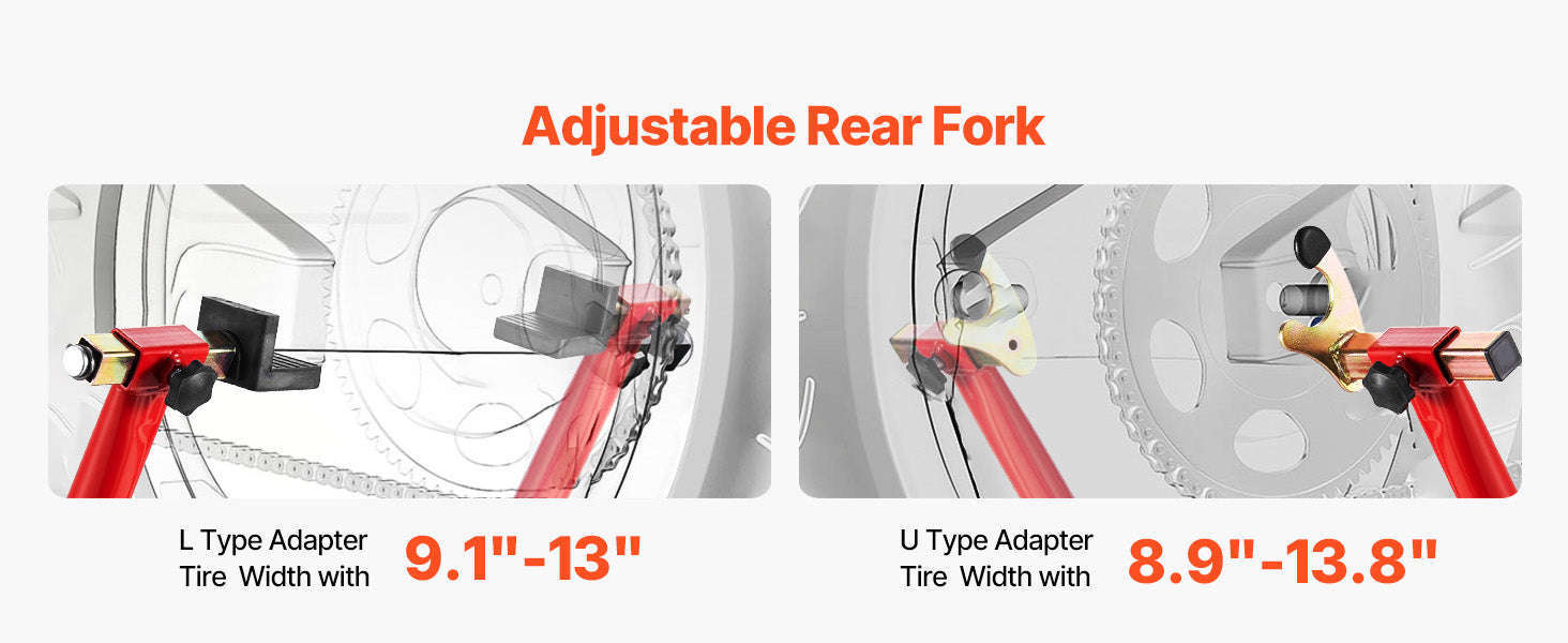Motorcycle Front & Rear Stand Lift Combo 850lbs Adjustable-RED U L Type / CZECH REPUBLIC