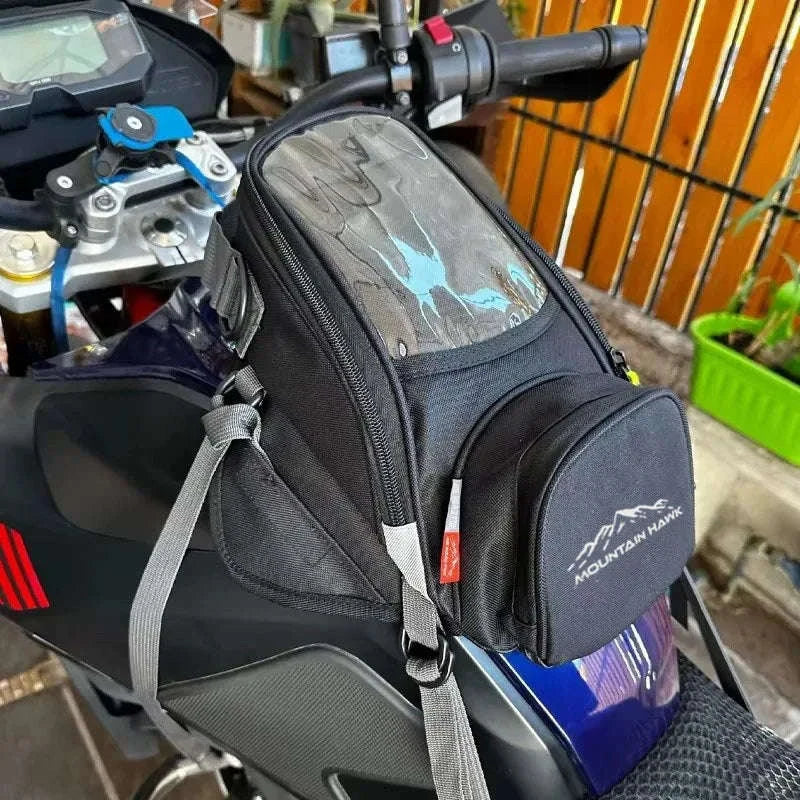 Motorcycle Fuel Bag with Phone Navigation Holder-black