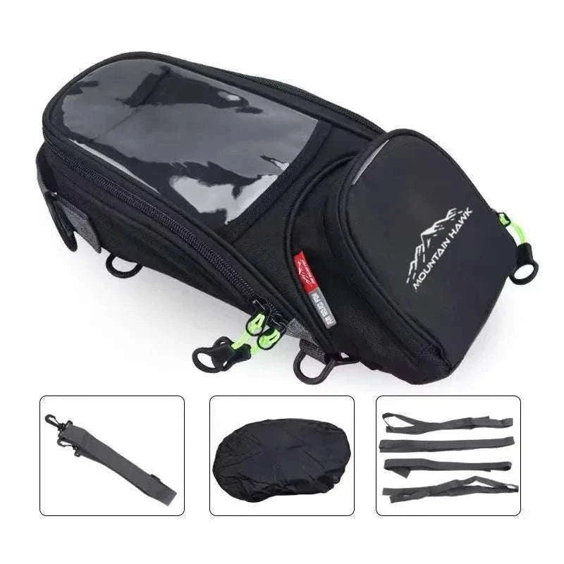 Motorcycle Fuel Bag with Phone Navigation Holder-black