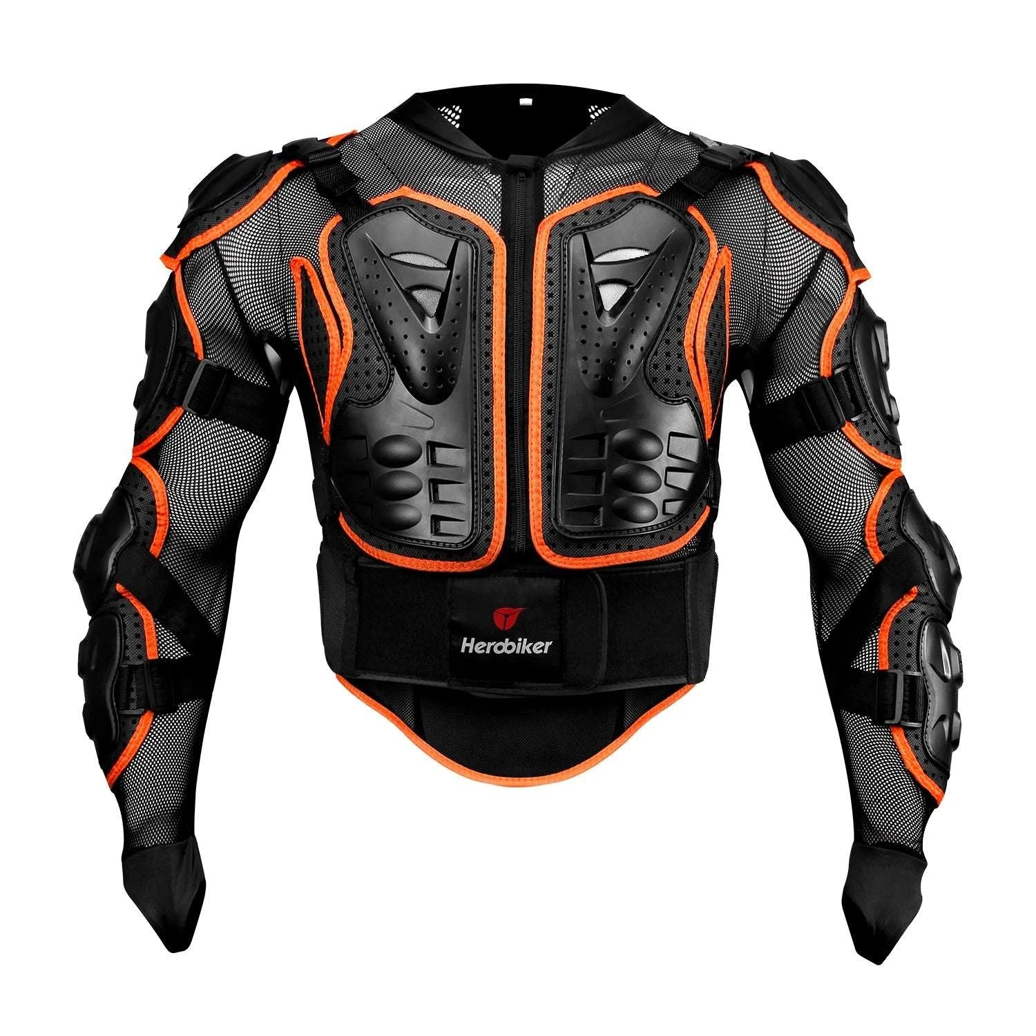 Motorcycle Full Body Armor Jacket with Spine Chest Protection-MC1001-Black / M