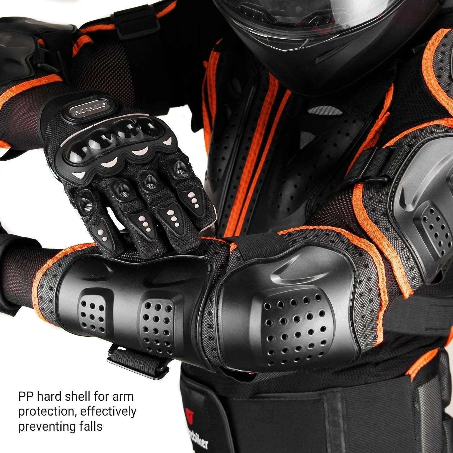 Motorcycle Full Body Armor Jacket with Spine Chest Protection-MC1001-Black / M