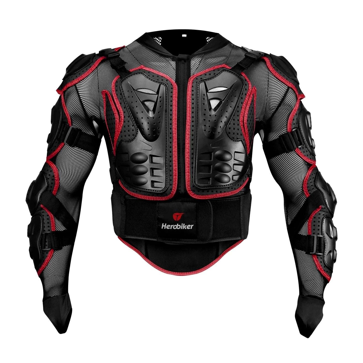 Motorcycle Full Body Armor Jacket with Spine Chest Protection-MC1001-Black / M