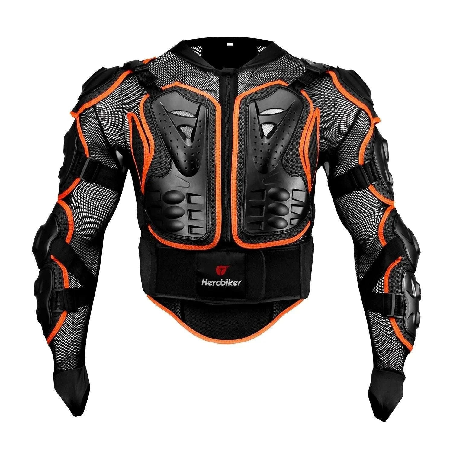 Motorcycle Full Body Armor Jacket with Spine Chest Protection-MC1001-Black / M