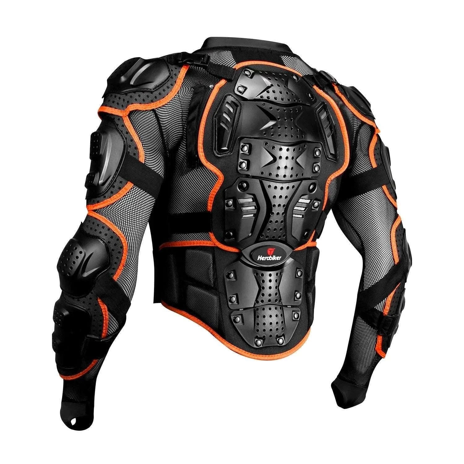 Motorcycle Full Body Armor Jacket with Spine Chest Protection-MC1001-Black / M