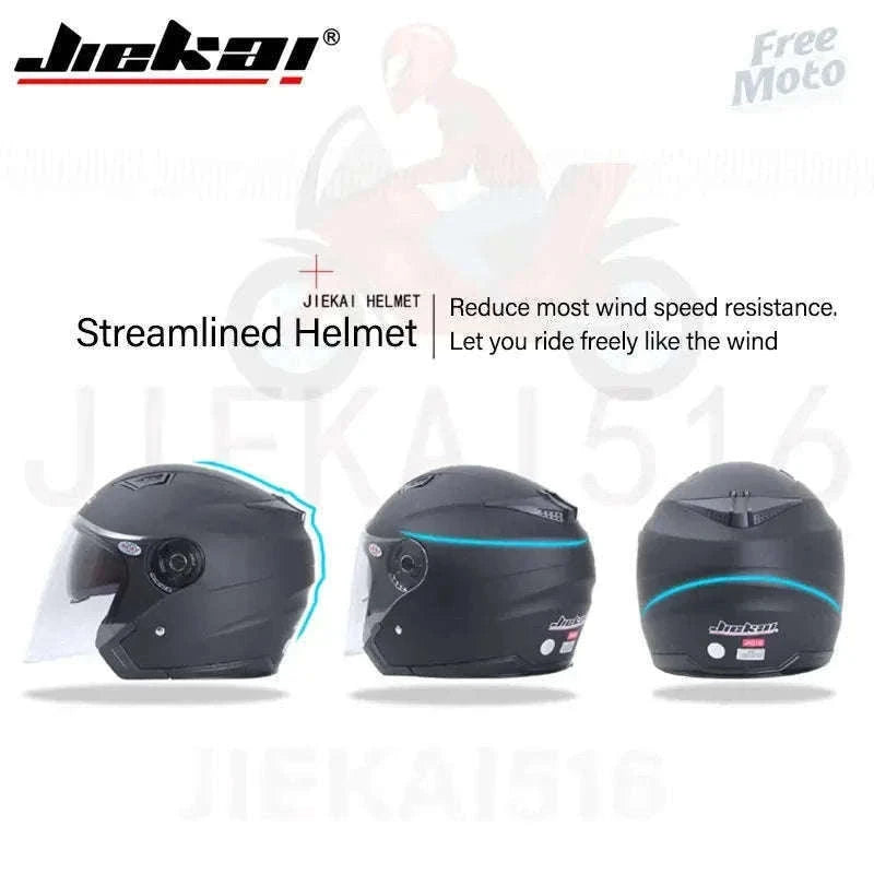 Motorcycle Half Helmet with Dual Visor UV Protection Lightweight-Matte Black / M