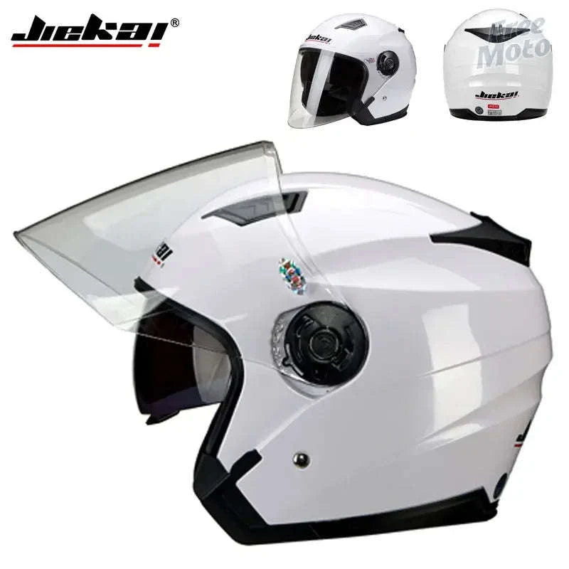 Motorcycle Half Helmet with Dual Visor UV Protection Lightweight-Matte Black / M