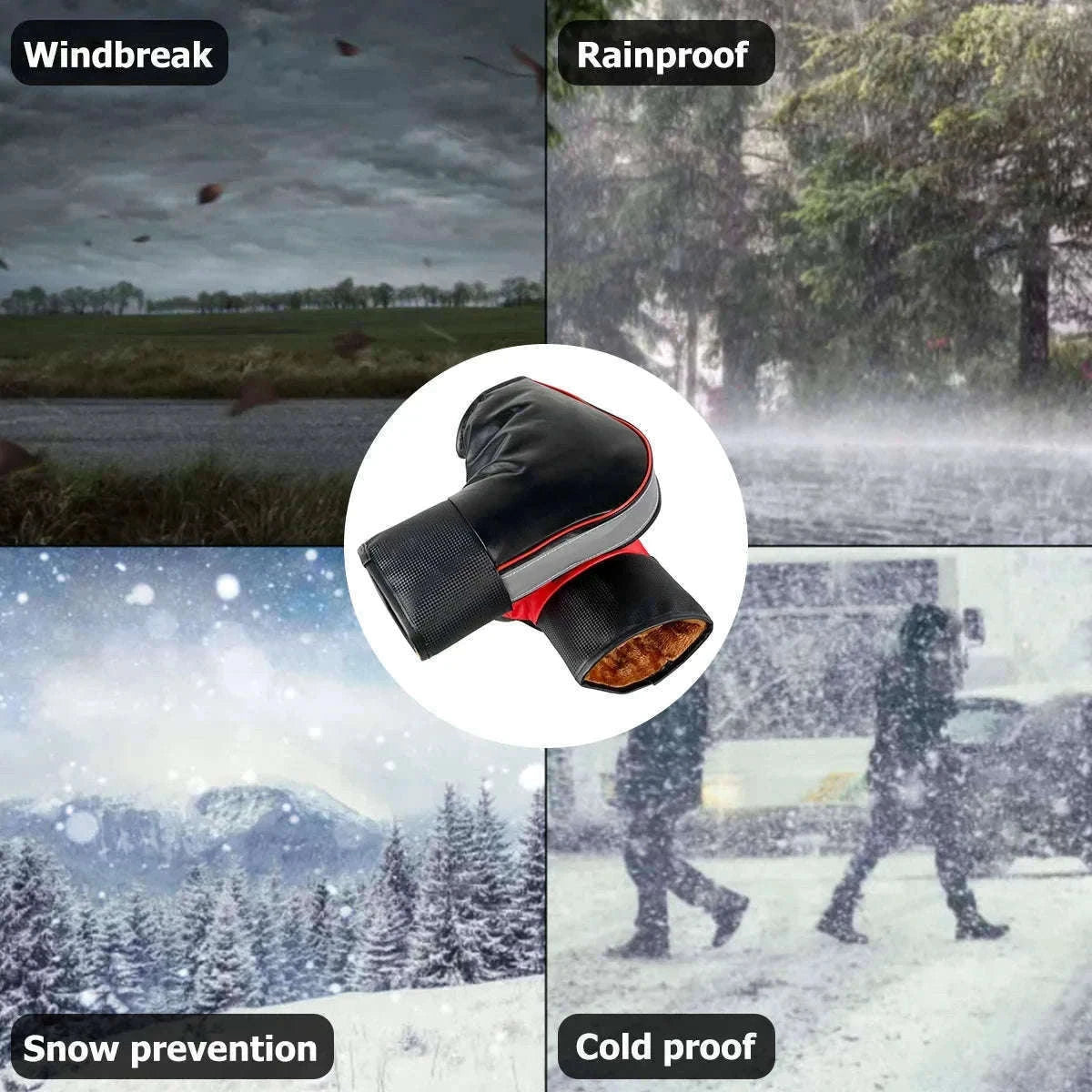 Motorcycle Handlebar Muffs for Warm Dry Winter Riding-Silver