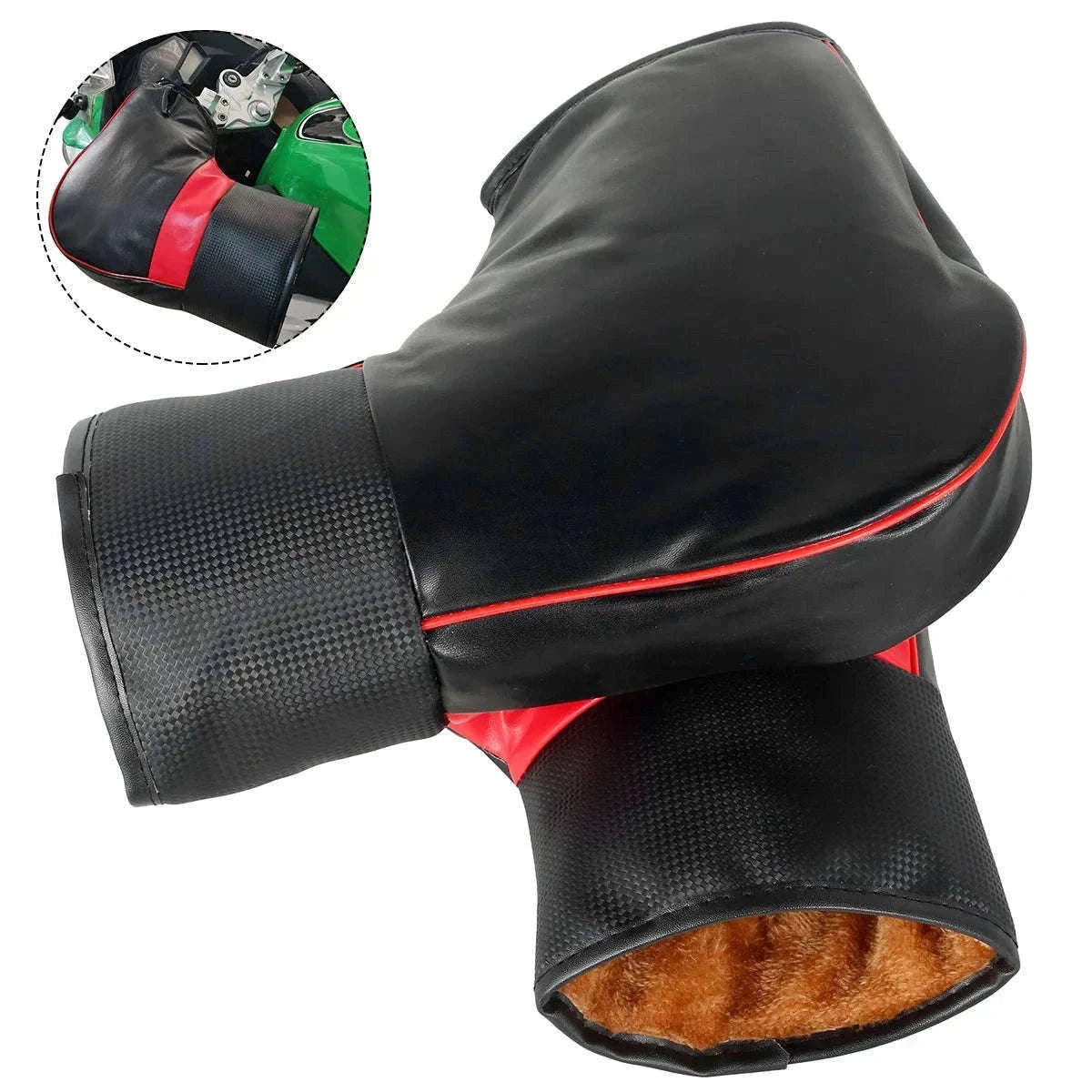 Motorcycle Handlebar Muffs for Warm Dry Winter Riding-Silver