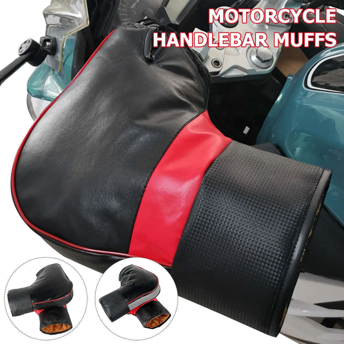 Motorcycle Handlebar Muffs for Warm Dry Winter Riding-Silver