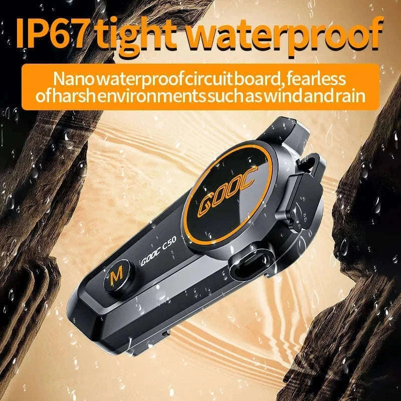 Motorcycle Helmet Bluetooth Headset with Deep Bass & Waterproof Design-hard Tube mic