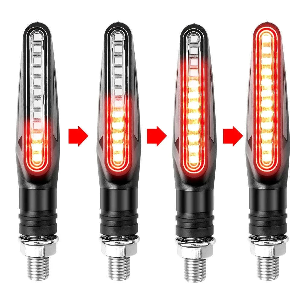 Motorcycle LED Turn Signal & Brake Light Kit-2PCS Flowing Yellow
