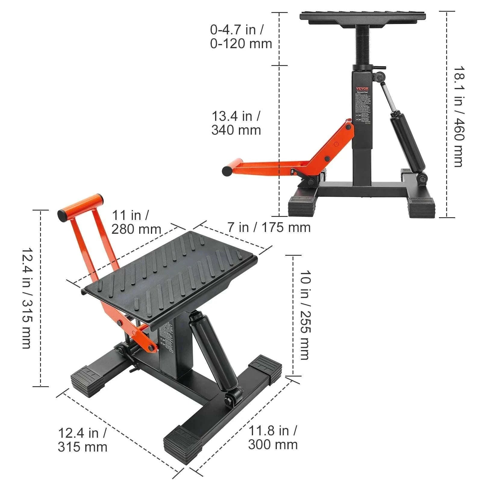 Motorcycle Lift Stand 440lb Hydraulic Jack for Dirt Bike Maintenance-440 lbs / United States