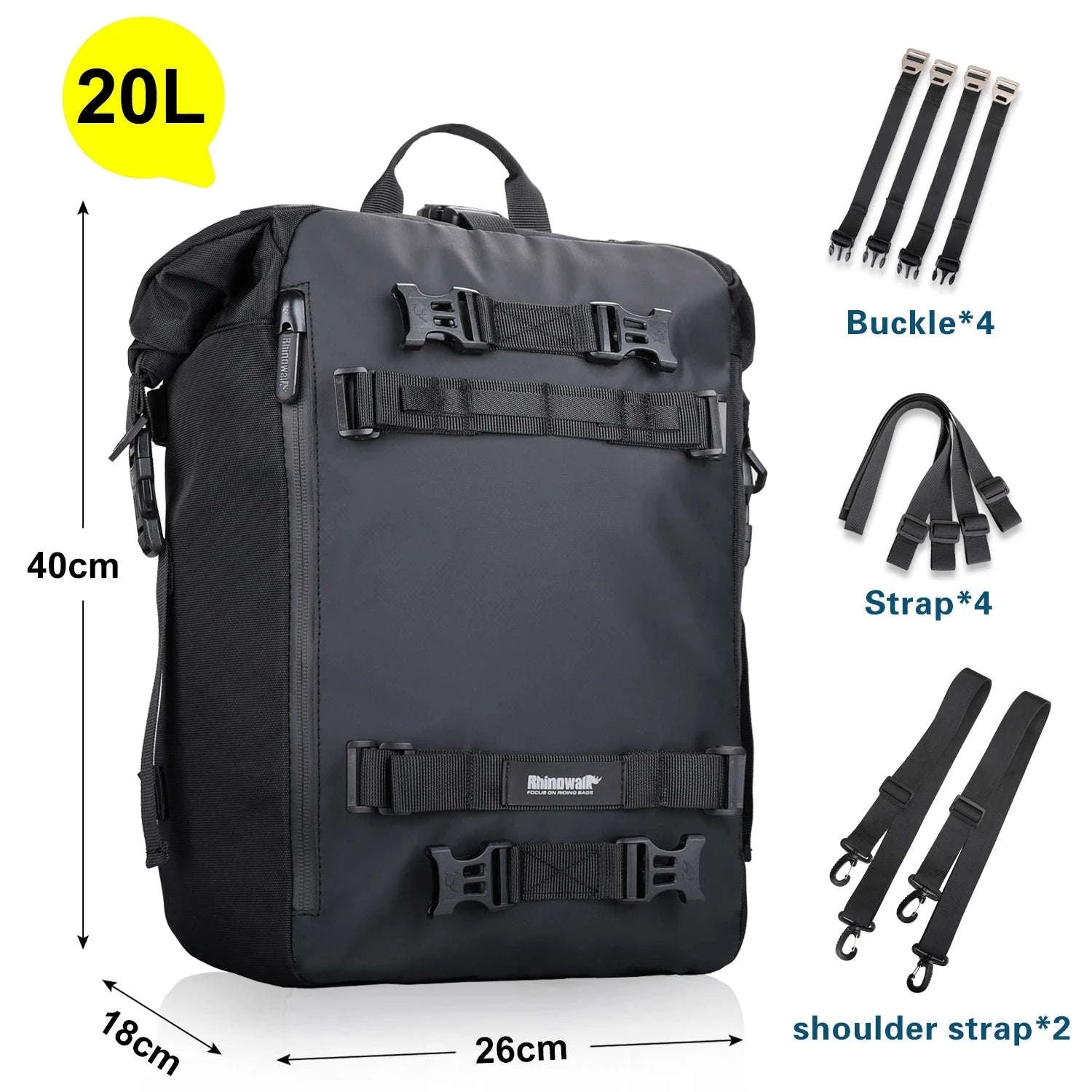Motorcycle Rear Seat Bag Waterproof Luggage Pack-Black 10L / france