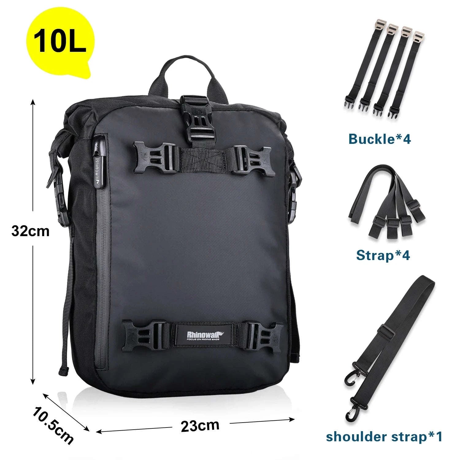 Motorcycle Rear Seat Bag Waterproof Luggage Pack-Black 10L / france