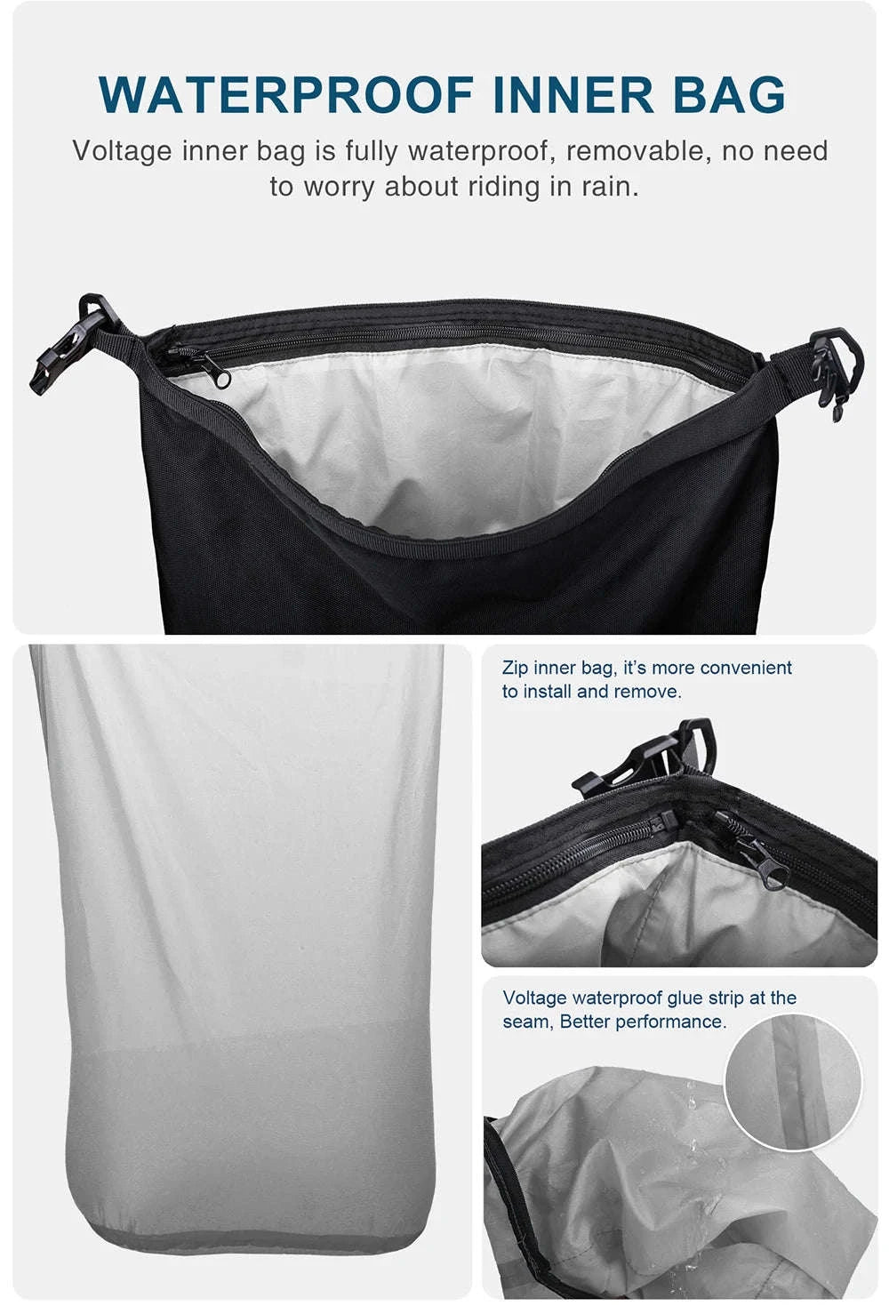 Motorcycle Rear Seat Bag Waterproof Luggage Pack-Black 10L / france