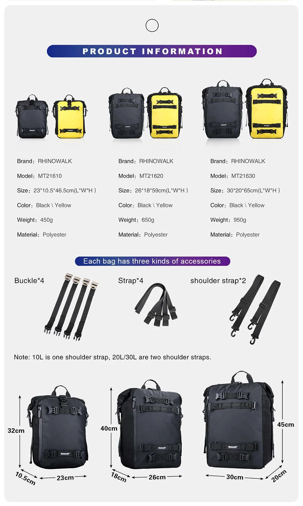 Motorcycle Rear Seat Bag Waterproof Luggage Pack-Black 10L / france