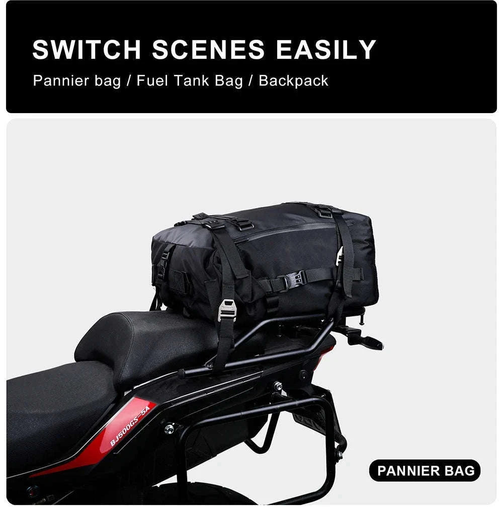 Motorcycle Rear Seat Bag Waterproof Luggage Pack-Black 10L / france
