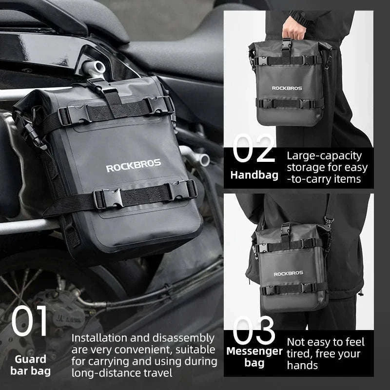 Motorcycle Saddle Bag 5L Waterproof Crash Bar Storage Pack-AS-095-1(5-7L)