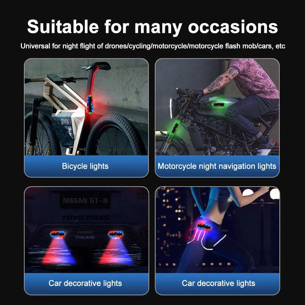 Motorcycle Safety Light Solar Anti-Collision Tail Light-7 Color light