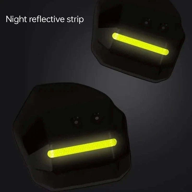 Motorcycle & Scooter Hand Guards with Reflective Safety Strips-F80 Round light colo
