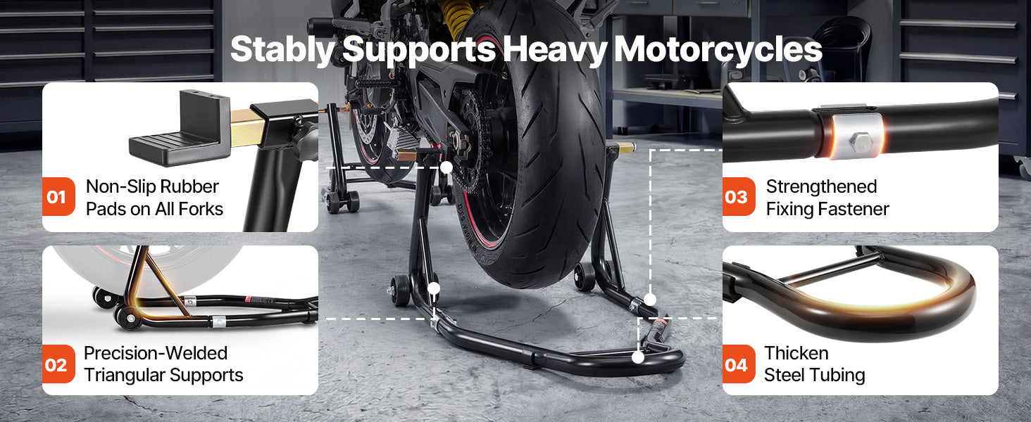 Support de levage avant et arrière pour moto, combo robuste 850 lb
