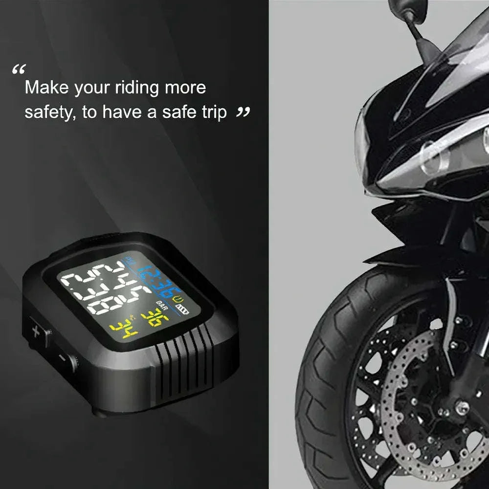 Motorcycle Tire Pressure Monitor-Black