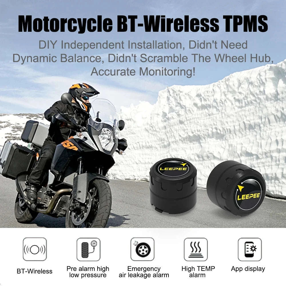 Motorcycle TPMS Bluetooth Tire Pressure Monitoring System-Portable