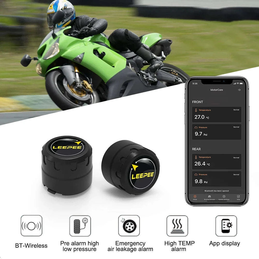 Motorcycle TPMS Bluetooth Tire Pressure Monitoring System-Portable
