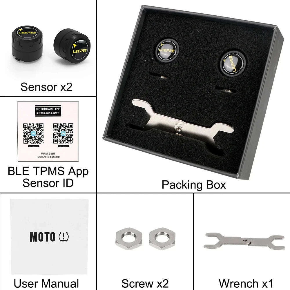 Motorcycle TPMS Bluetooth Tire Pressure Monitoring System-Portable