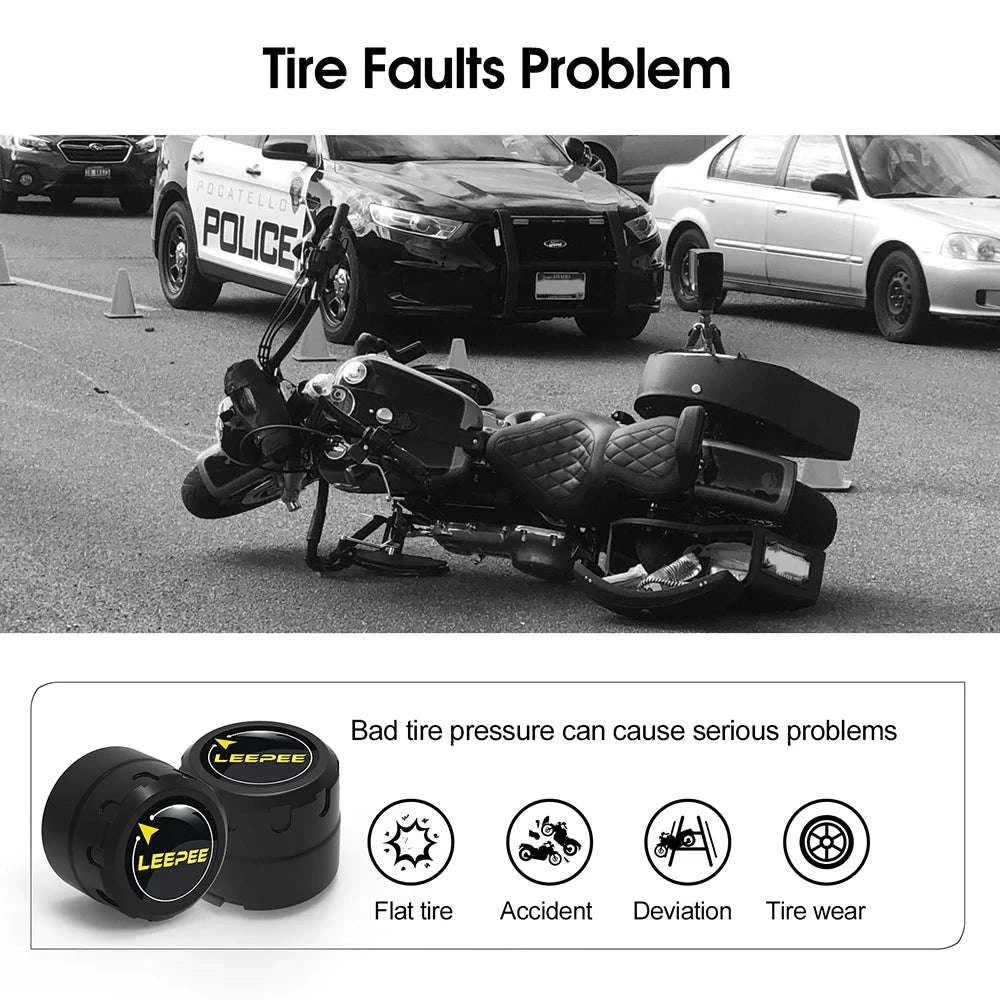 Motorcycle TPMS Bluetooth Tire Pressure Monitoring System-Portable