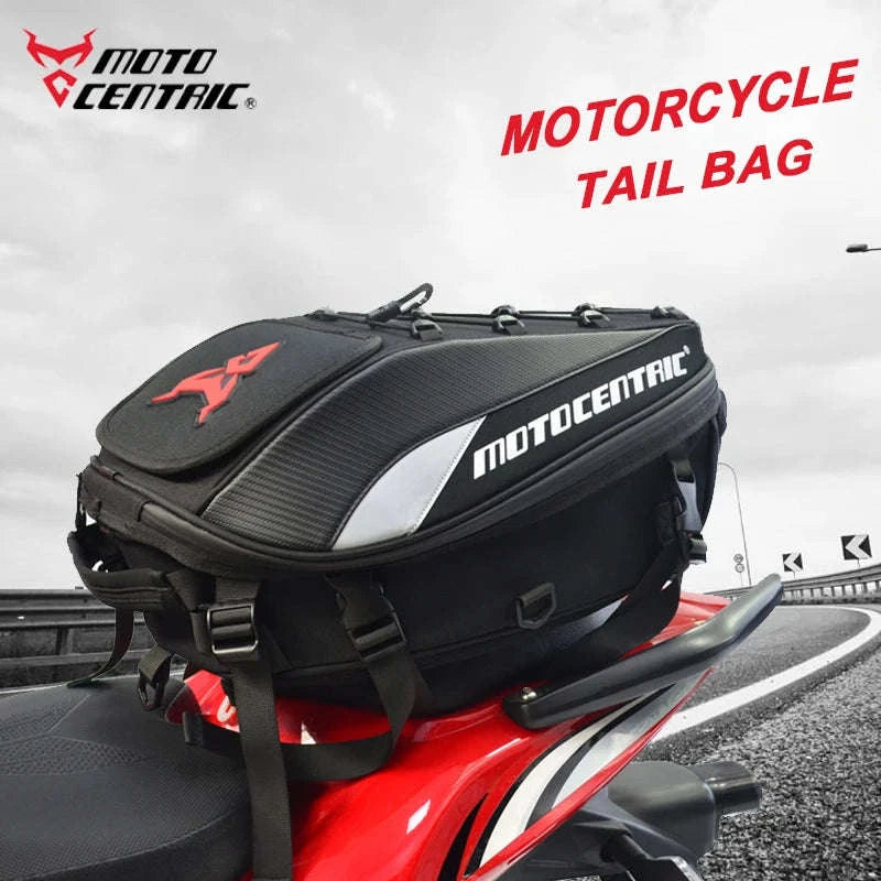 Motorcycle Waterproof Tail Bag with Expandable Helmet Storage-MC-0102-Gray
