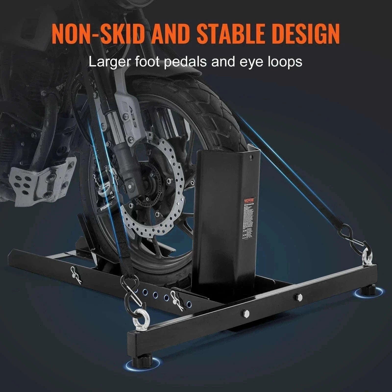 Motorcycle Wheel Chock Upright 1800 lb Adjustable Steel Stand-3 Adjustable Holes / france