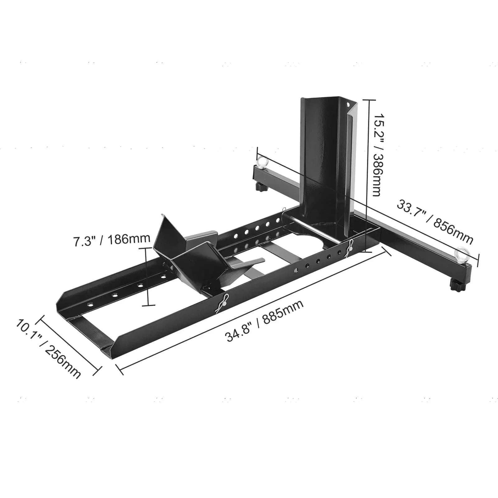 Motorcycle Wheel Chock Upright 1800 lb Adjustable Steel Stand-3 Adjustable Holes / france