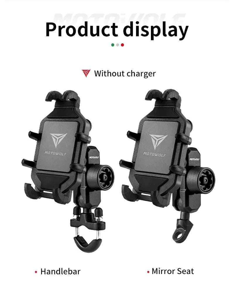 Motorcycle Wireless Charging Phone Mount with 360° Rotation Holder-Charging - mirror