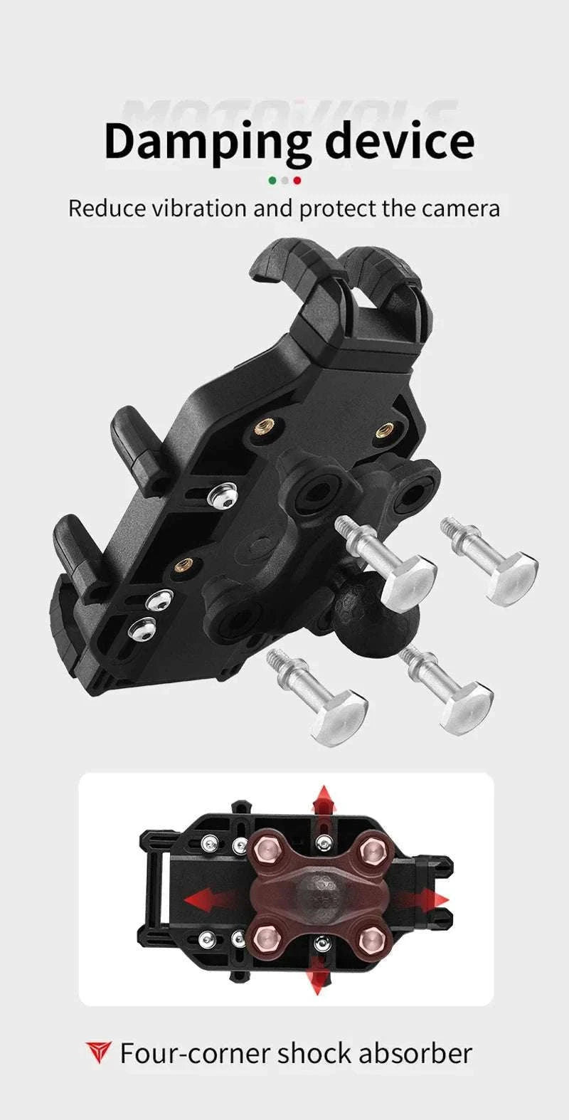 Motorcycle Wireless Charging Phone Mount with 360° Rotation Holder-Charging - mirror