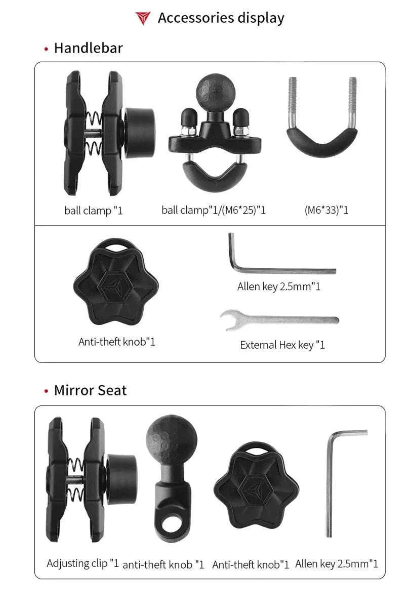 Motorcycle Wireless Charging Phone Mount with 360° Rotation Holder-Charging - mirror