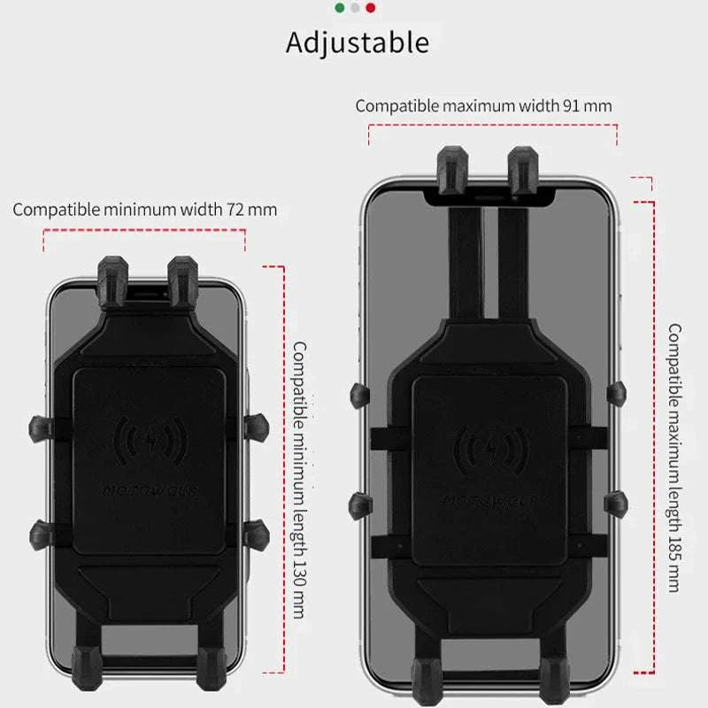 Motorcycle Wireless Charging Phone Mount with 360° Rotation Holder-Charging - mirror