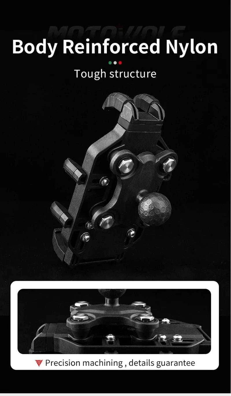 Motorcycle Wireless Charging Phone Mount with 360° Rotation Holder-Charging - mirror
