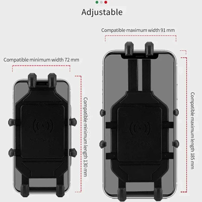 Motorcycle Wireless Charging Phone Mount with 360° Rotation Holder-Charging - mirror
