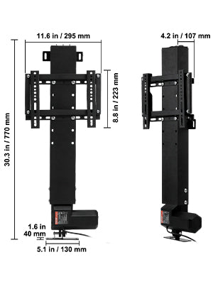 Motorized TV Lift Stand with Remote, Adjustable Height 42.3"–73.8"