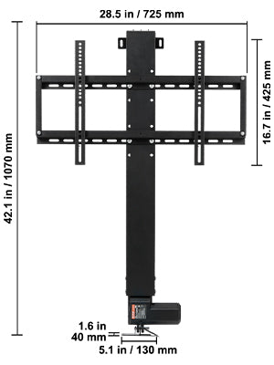 Motorized TV Lift Stand with Remote, Adjustable Height 42.3"–73.8"