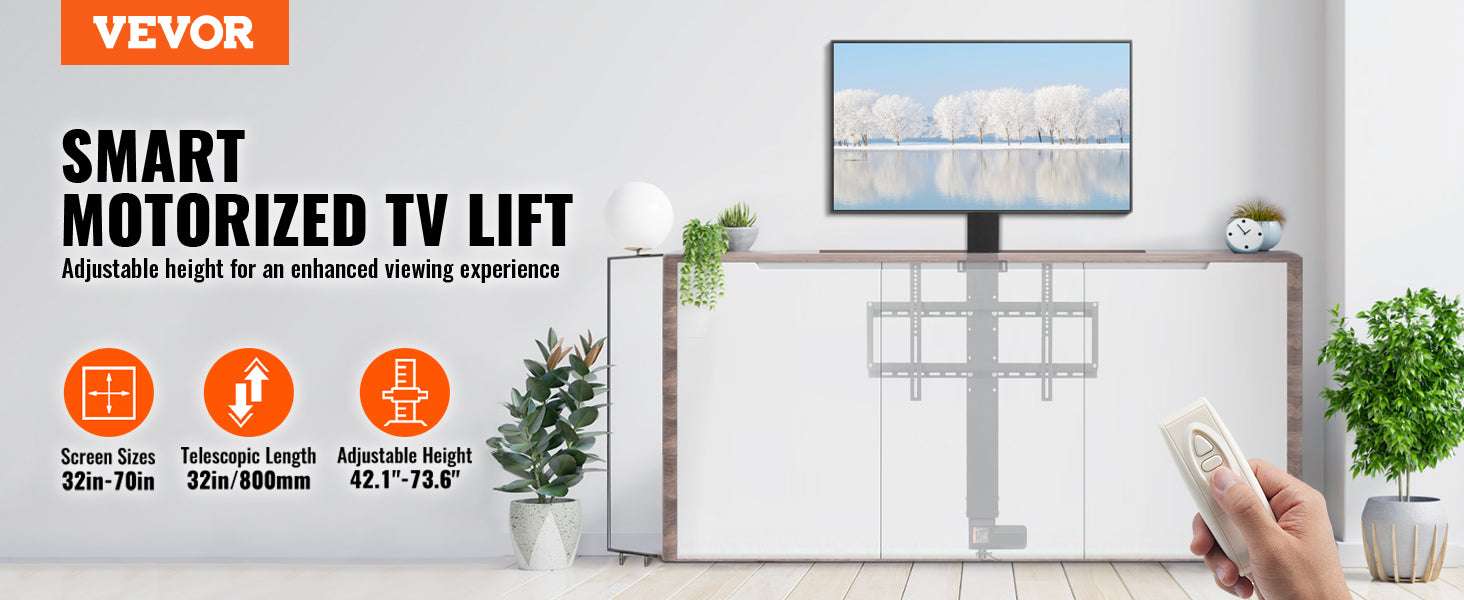 Motorized TV Lift Stand with Remote, Adjustable Height 42.3"–73.8"-20in 500mm Stroke / other / spain