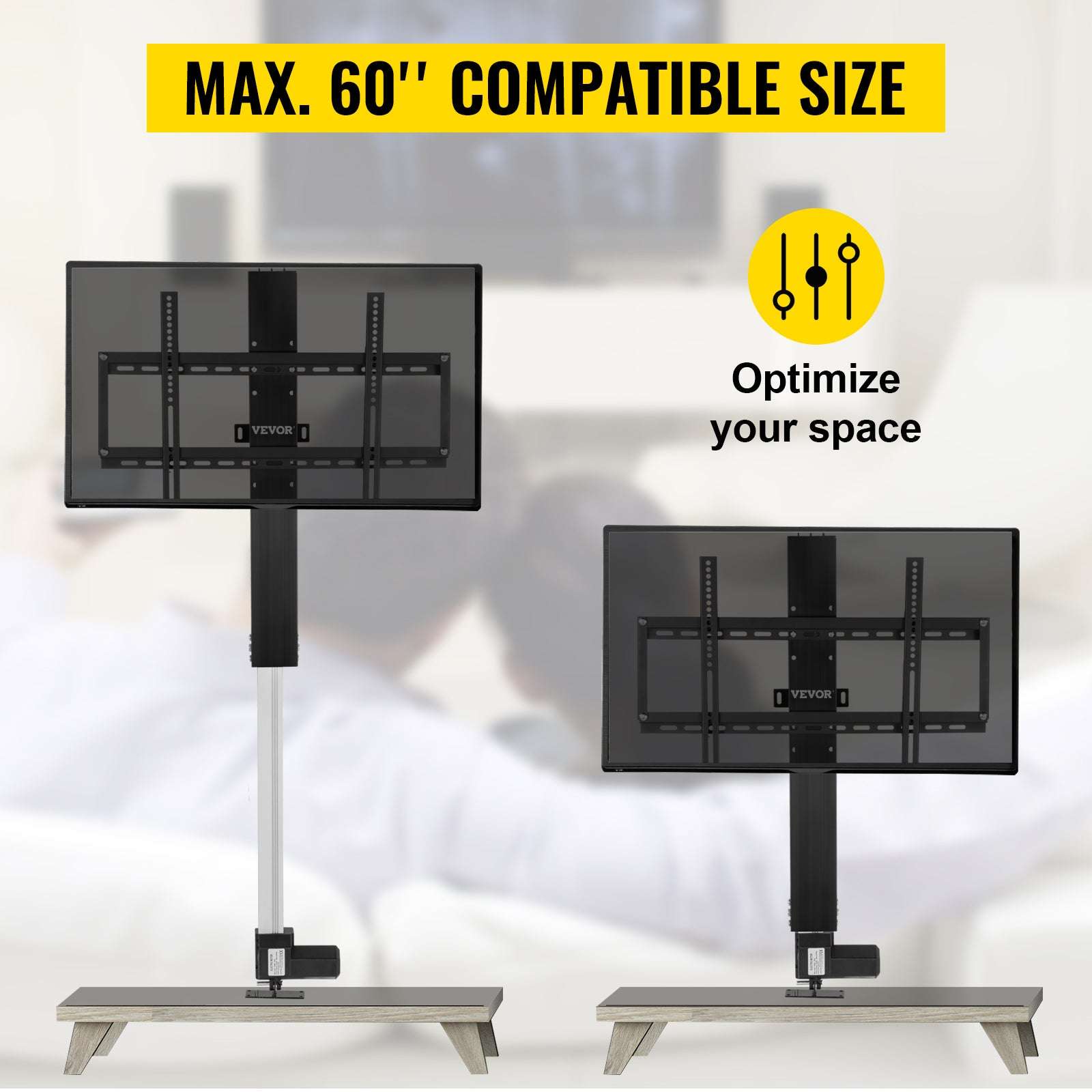 Motorized TV Lift Stand with Remote, Adjustable Height 42.3"–73.8"-20in 500mm Stroke / other / spain