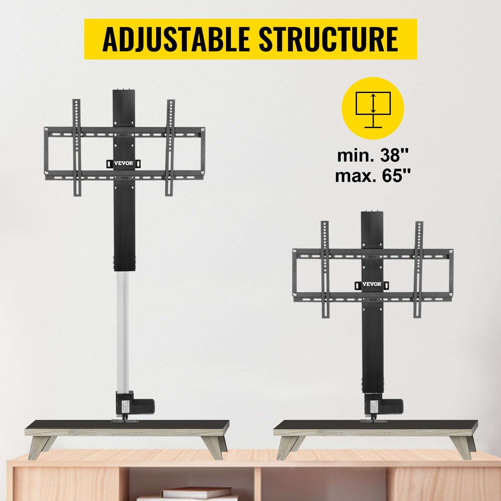 Motorized TV Lift Stand with Remote, Adjustable Height 42.3"–73.8"-20in 500mm Stroke / other / spain
