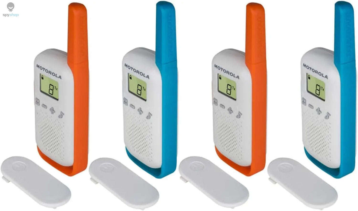 Motorola Talkabout T42 Quad Pack Walkie Talkies – Blue & Orange-Default Title
