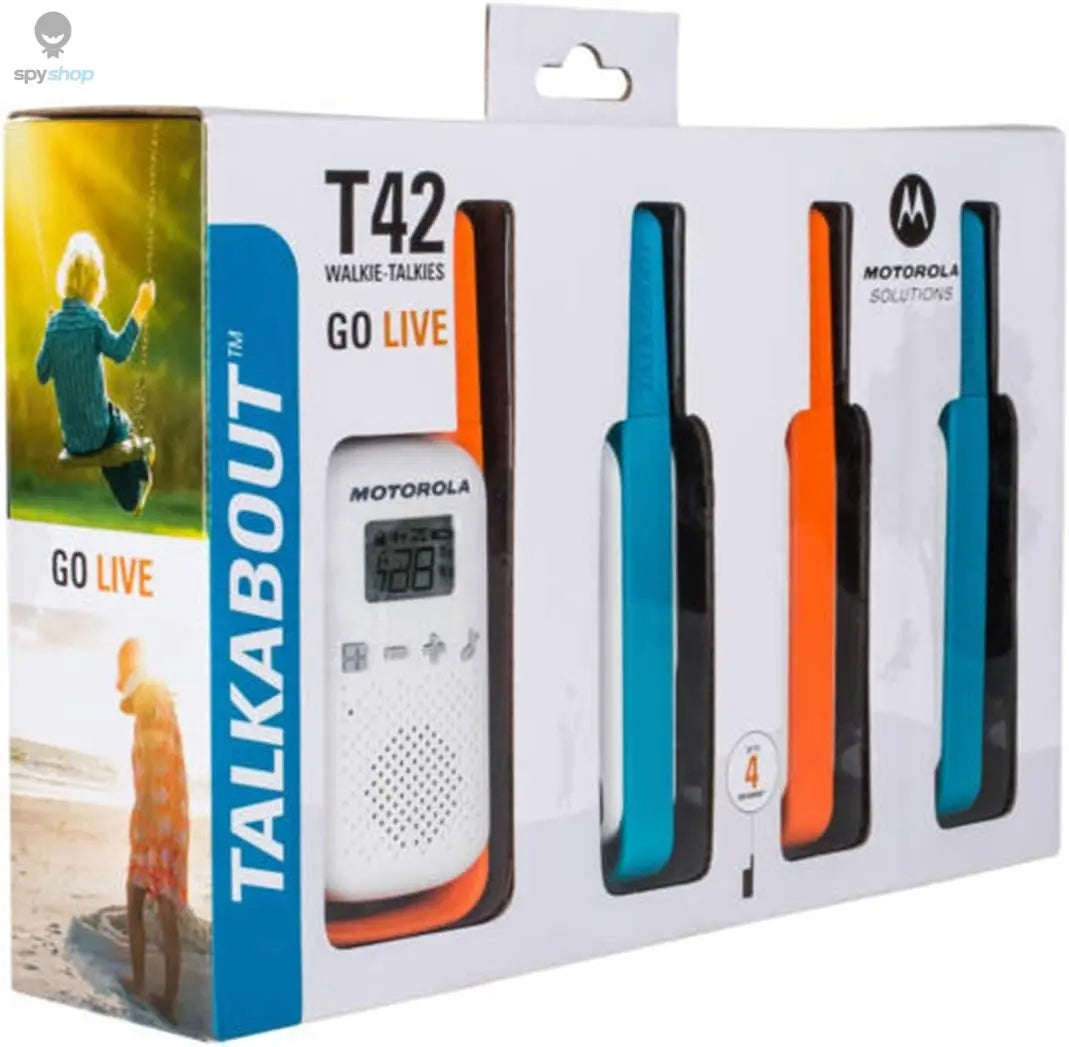 Motorola Talkabout T42 Quad Pack Walkie Talkies – Blue & Orange-Default Title